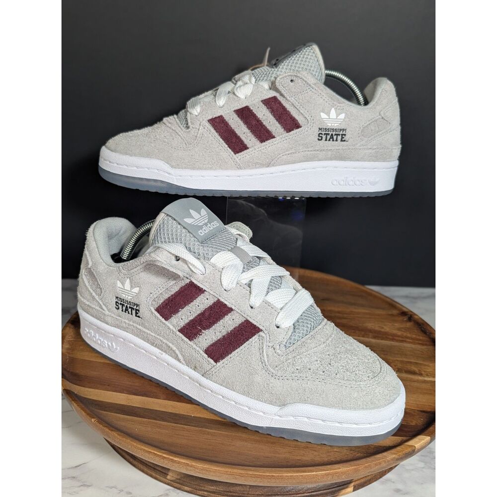 Adidas Forum Low Mississippi State Bulldogs Mens Size 9 Gray Maroon NWOB HQ7475